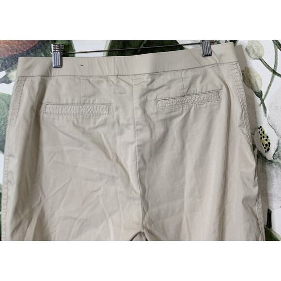 Chicos Size 2 US Large Crop Khaki Cotton Blend Pants - Picture 7 of 7